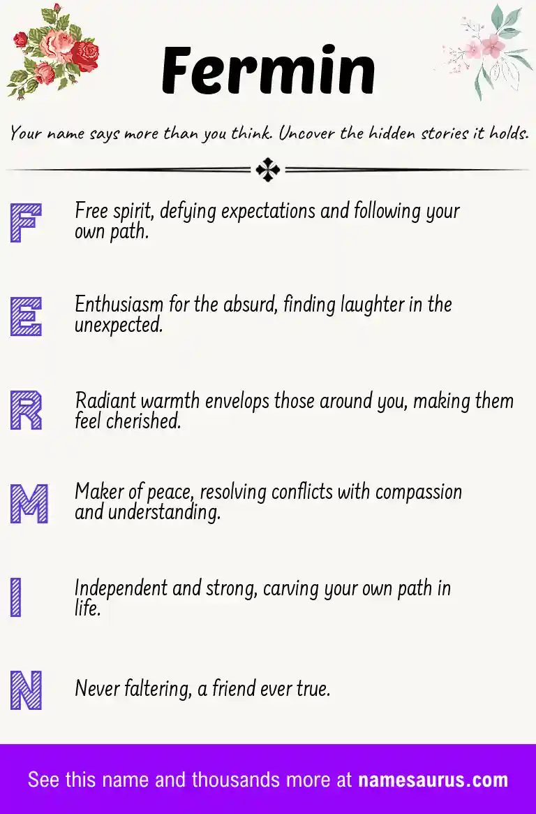 Acrostic poem about Fermin.