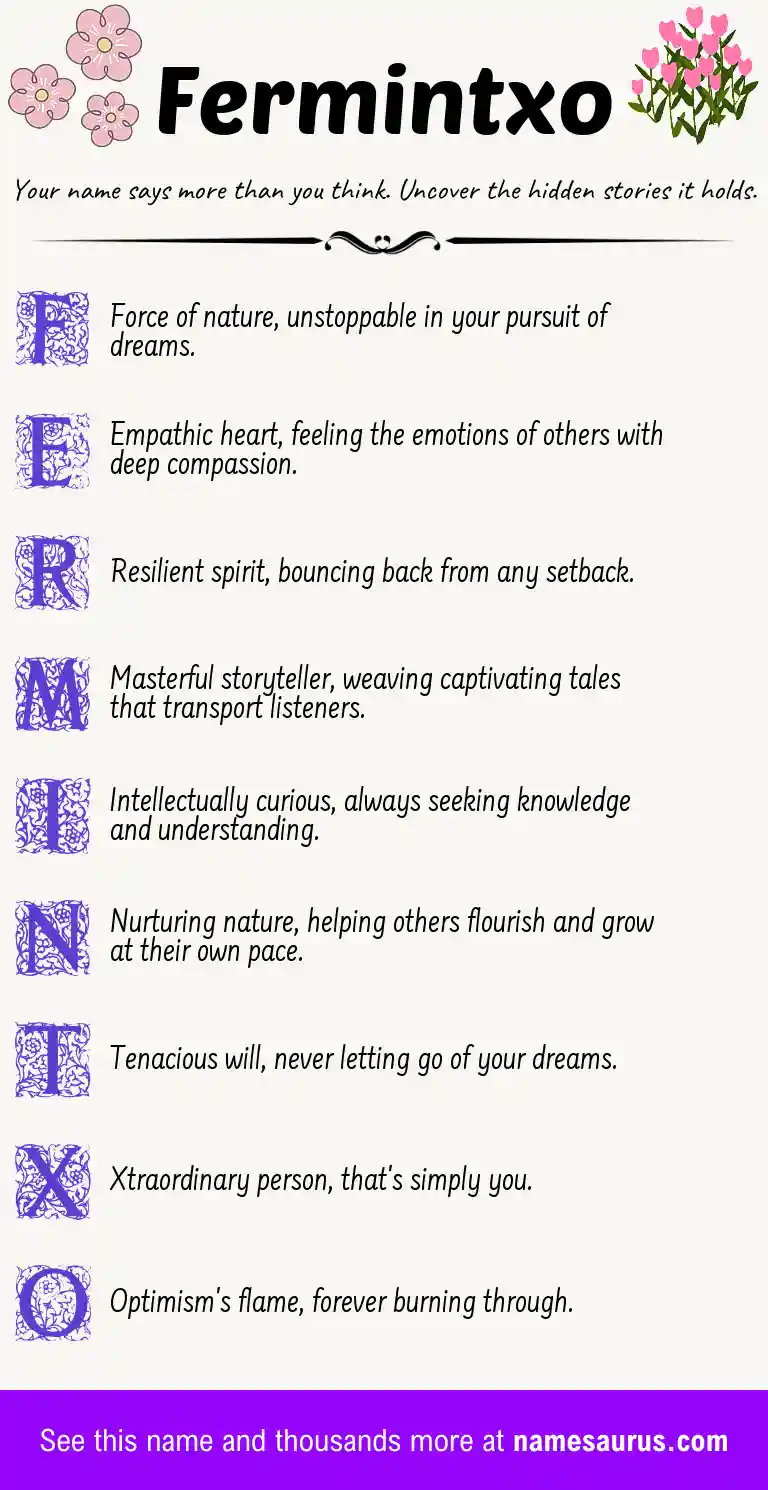 Acrostic poem about Fermintxo.