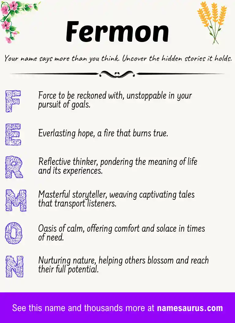 Acrostic poem about Fermon.