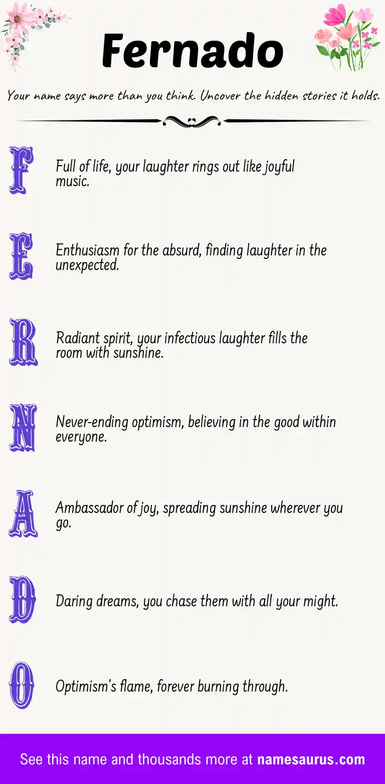 Acrostic poem about Fernado.