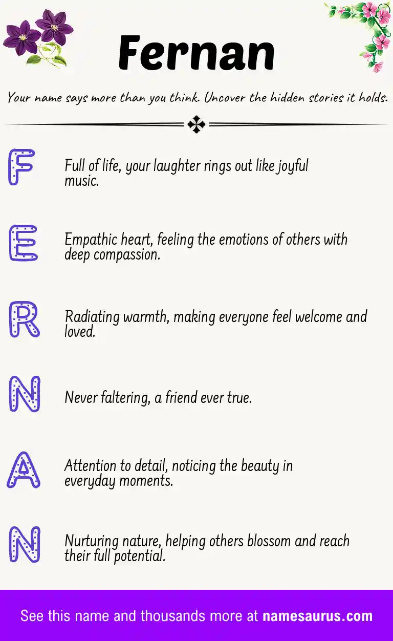 Acrostic poem about Fernan.