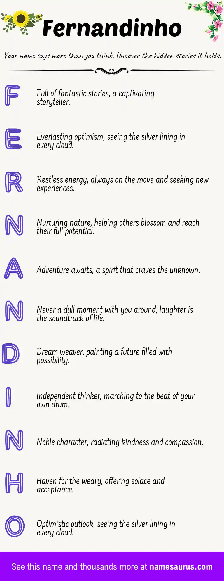 Acrostic poem about Fernandinho.