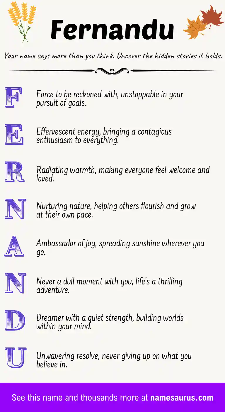 Acrostic poem about Fernandu.