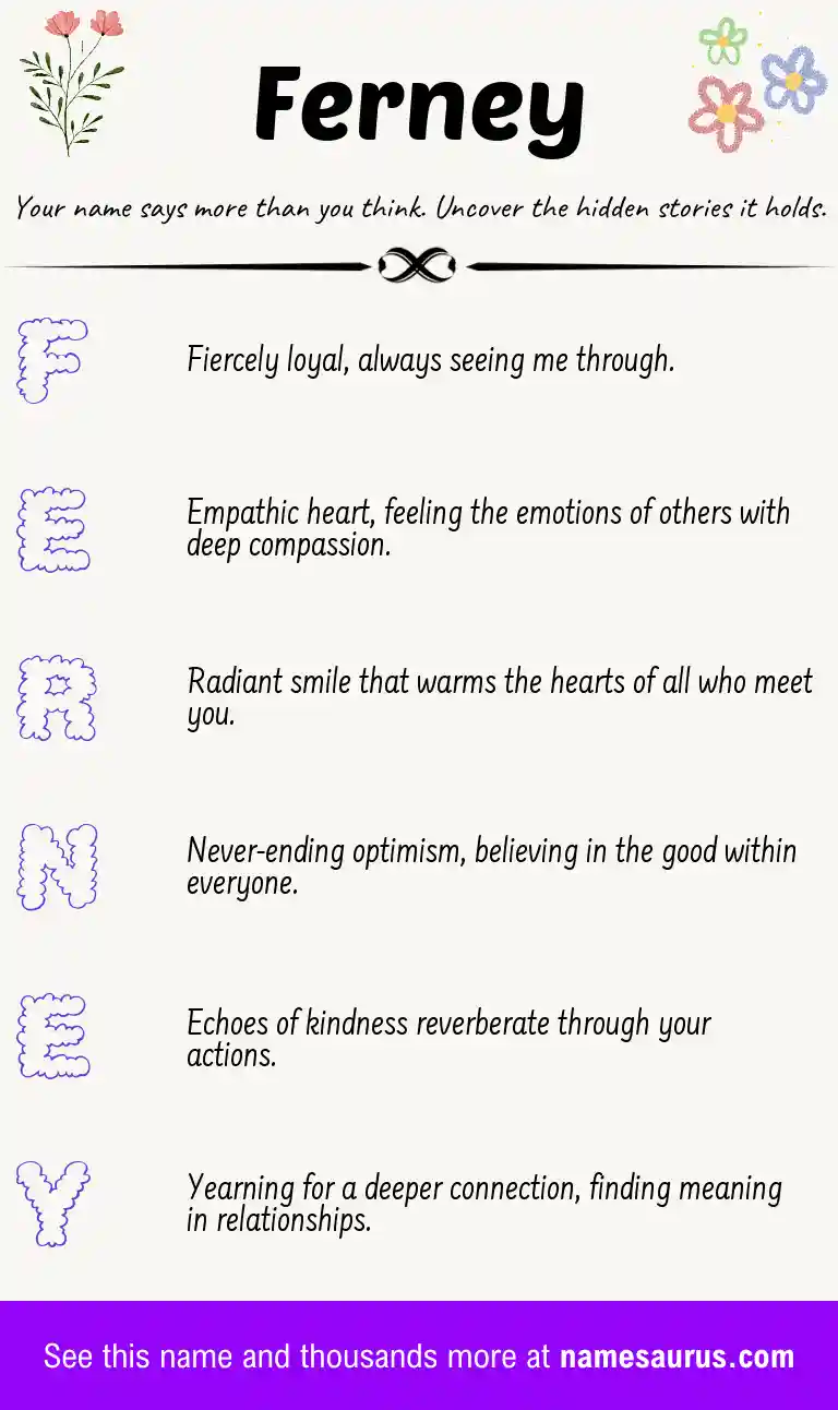Acrostic poem about Ferney.