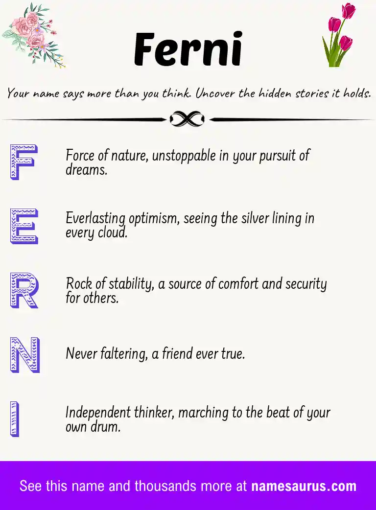 Acrostic poem about Ferni.