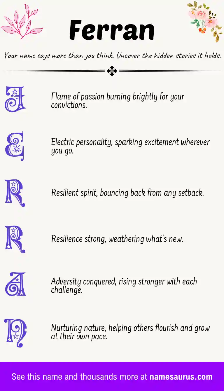 Acrostic poem about Ferran.