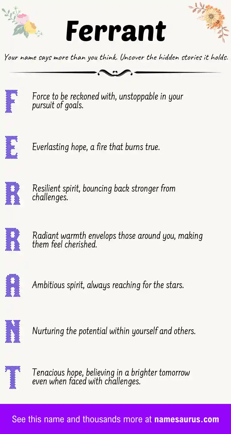 Acrostic poem about Ferrant.