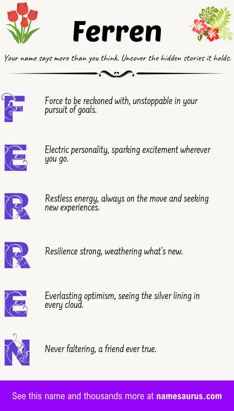 Acrostic poem about Ferren.