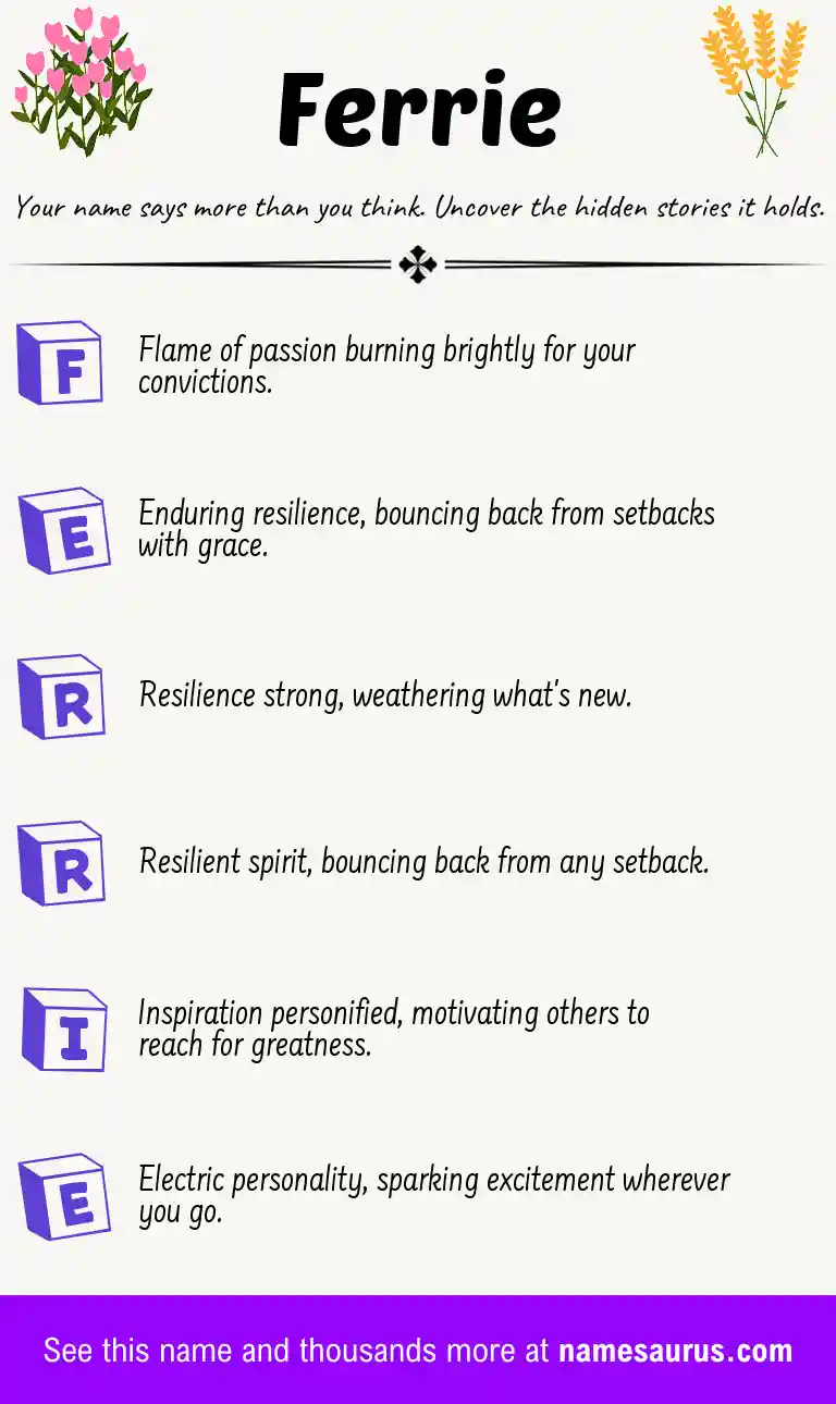 Acrostic poem about Ferrie.