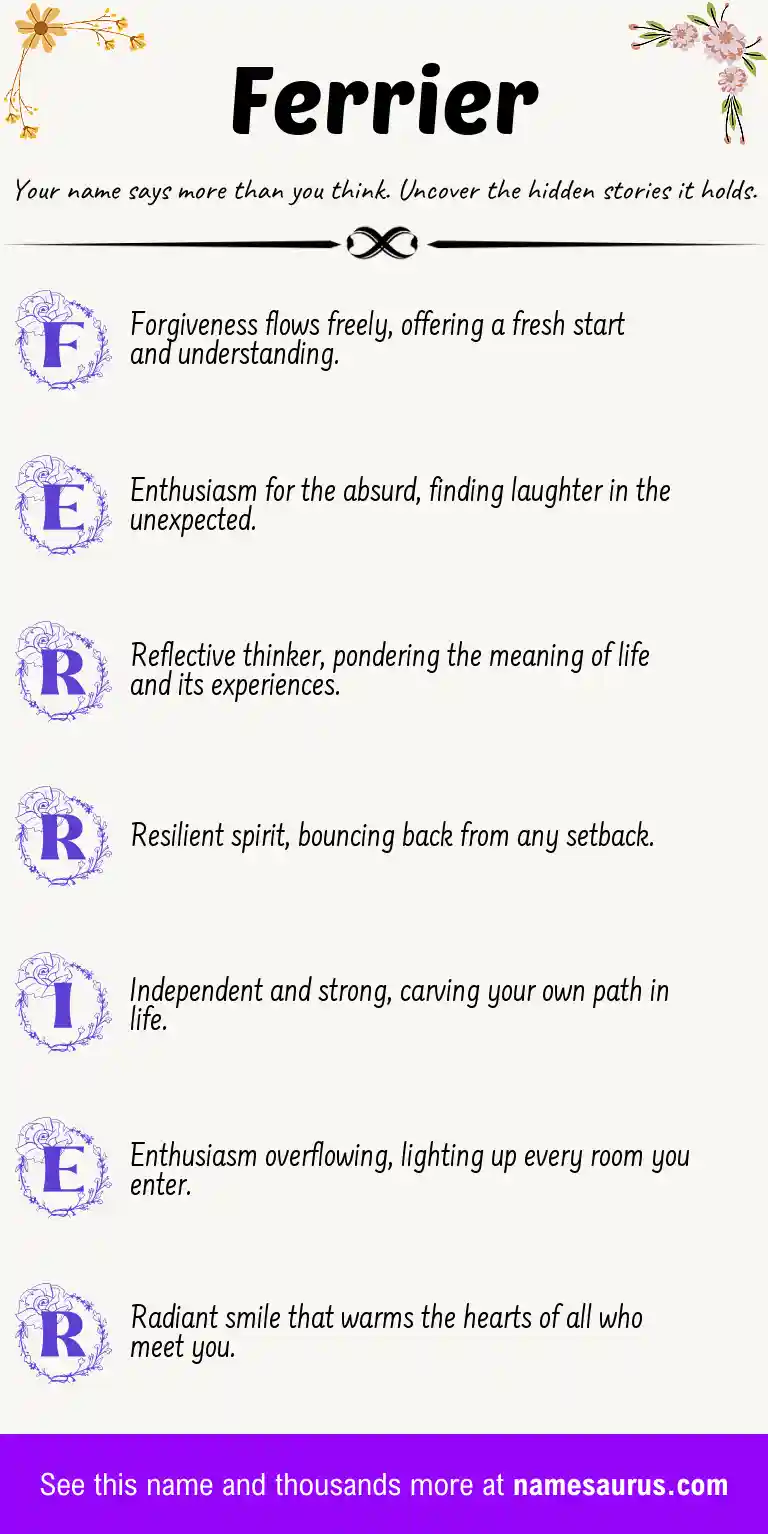 Acrostic poem about Ferrier.