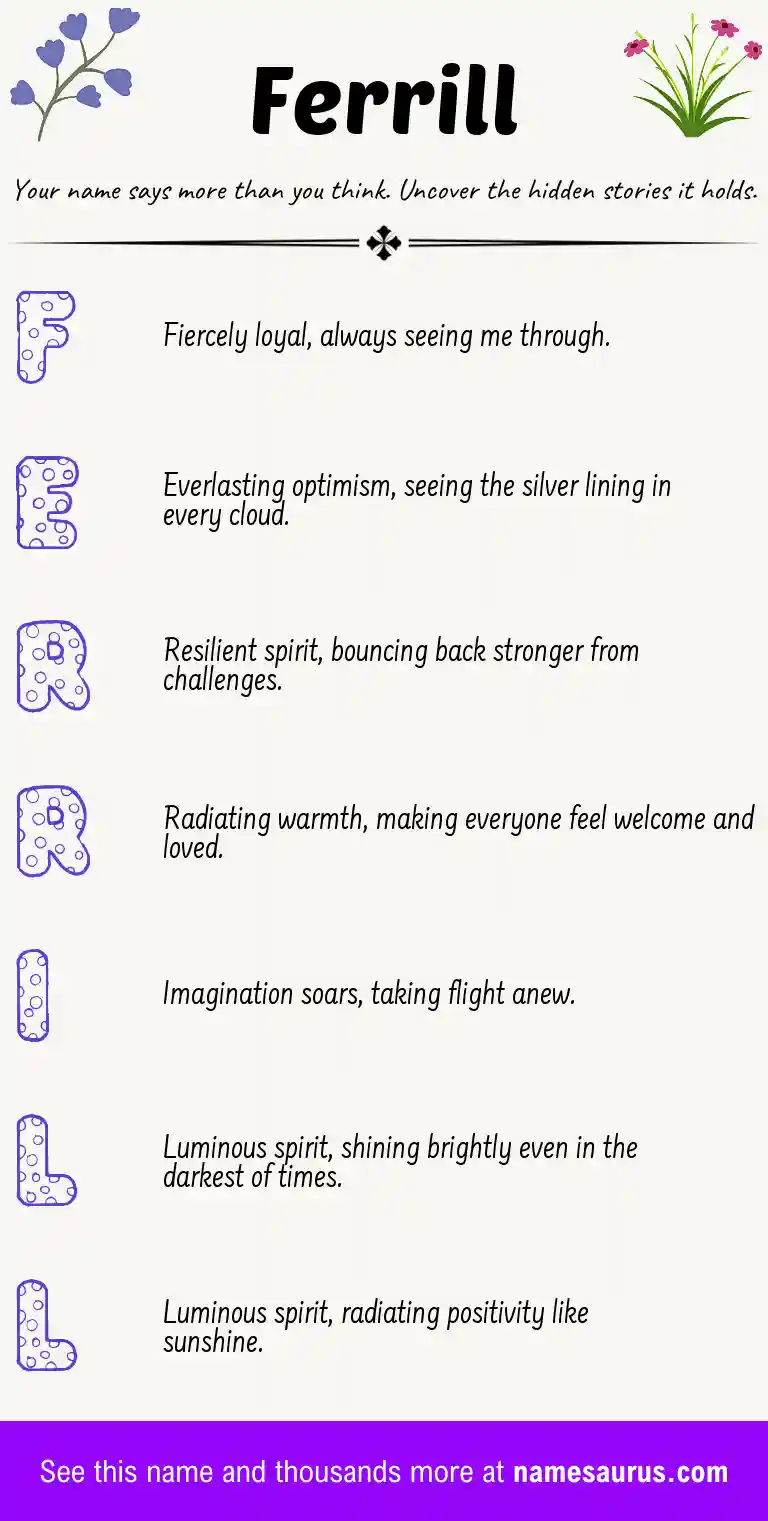Acrostic poem about Ferrill.
