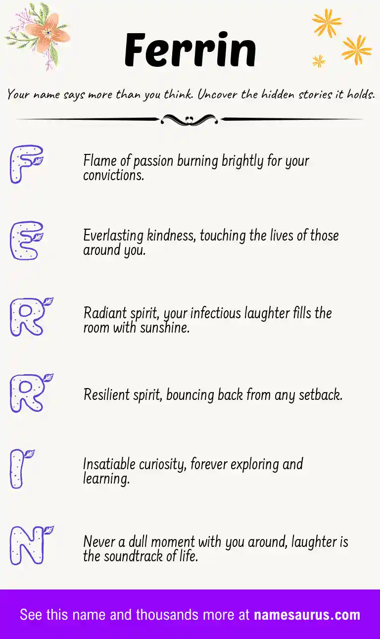 Acrostic poem about Ferrin.