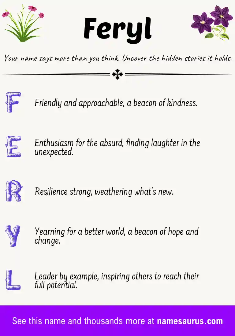 Acrostic poem about Feryl.