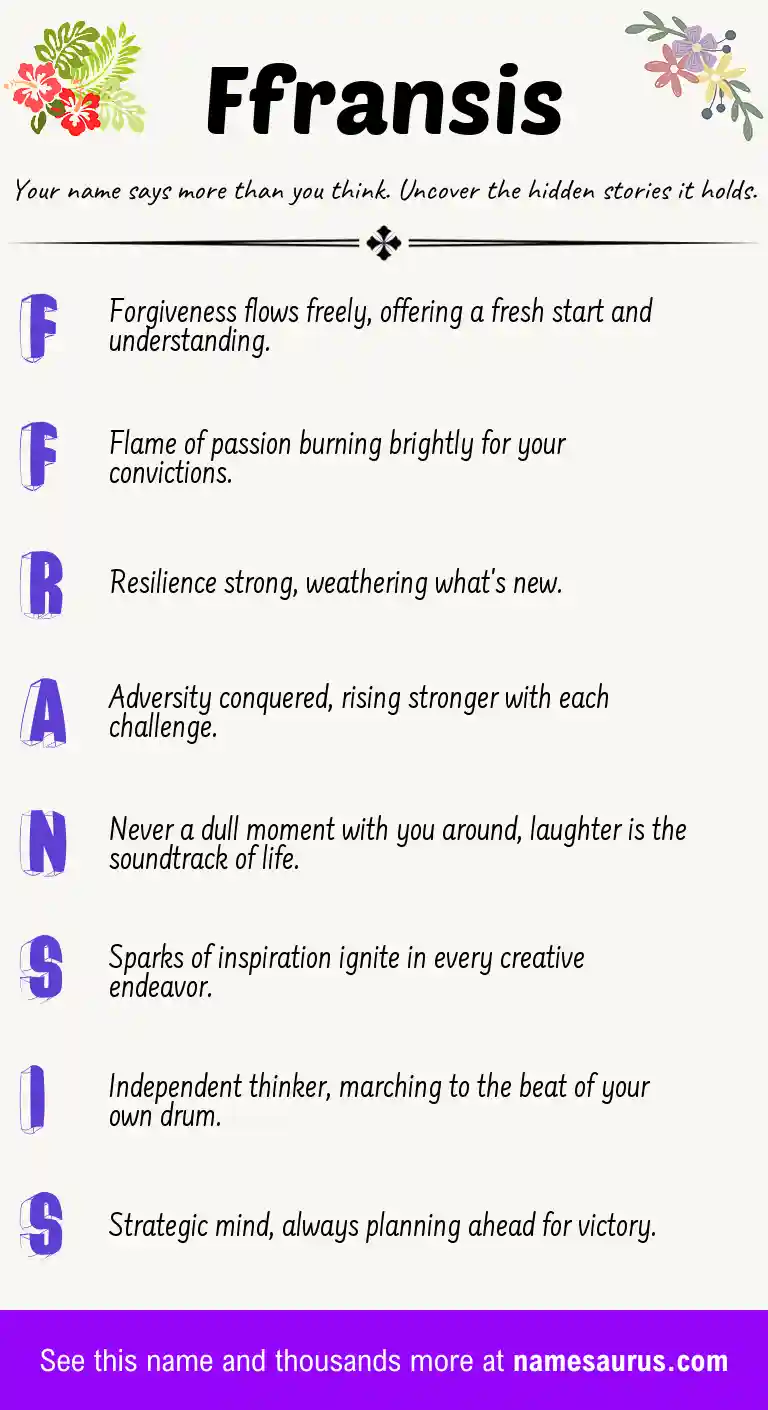 Acrostic poem about Ffransis.