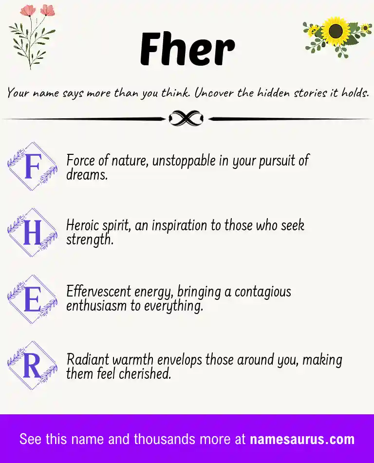 Acrostic poem about Fher.