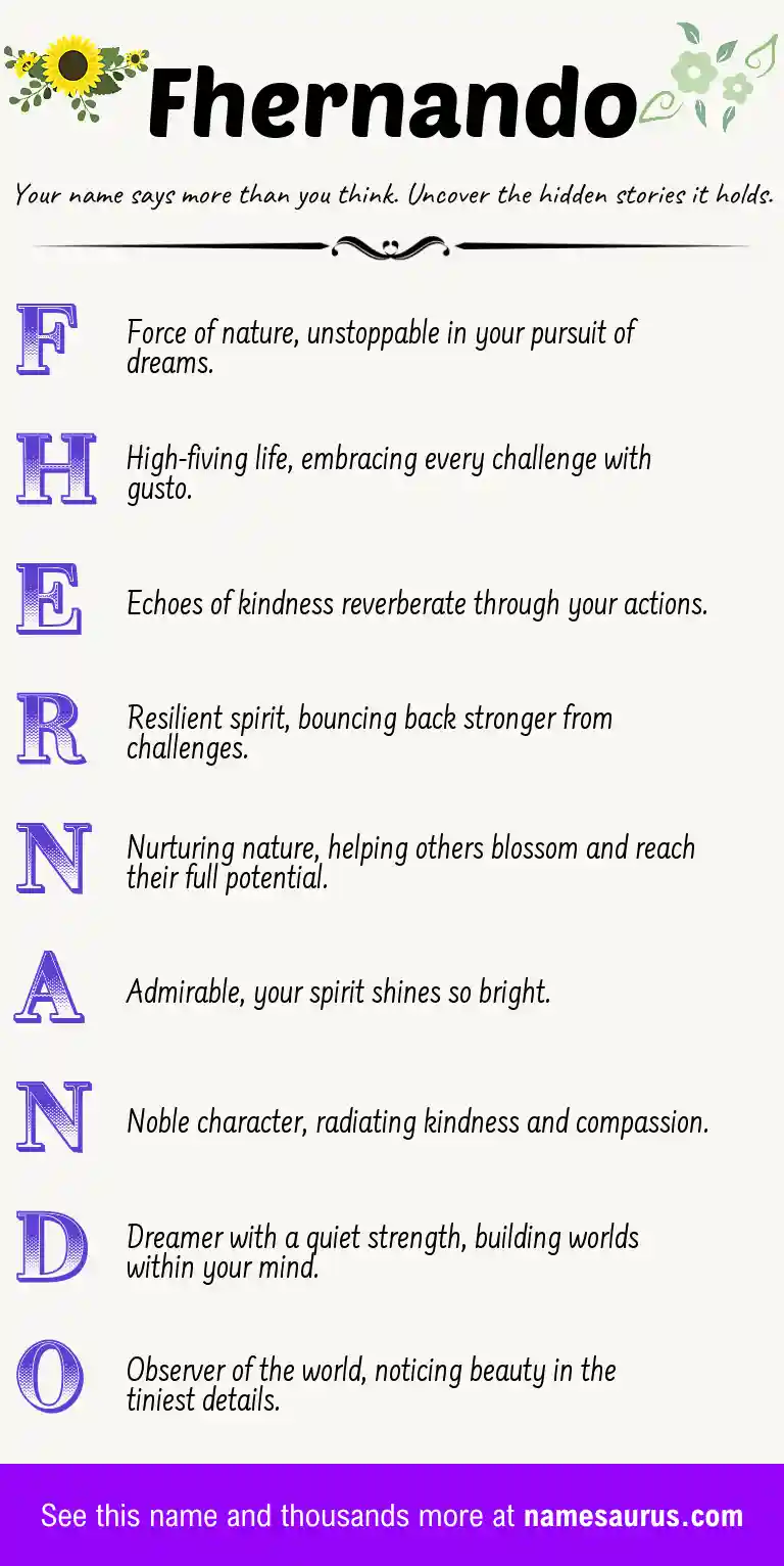 Acrostic poem about Fhernando.