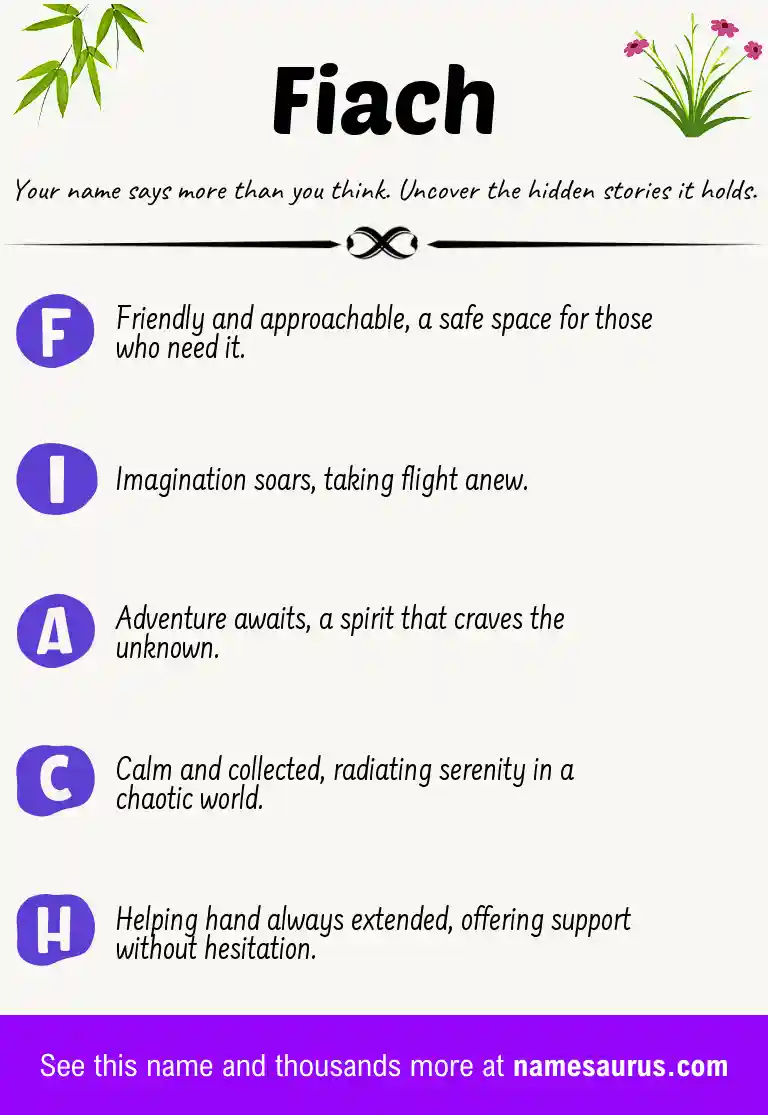 Acrostic poem about Fiach.