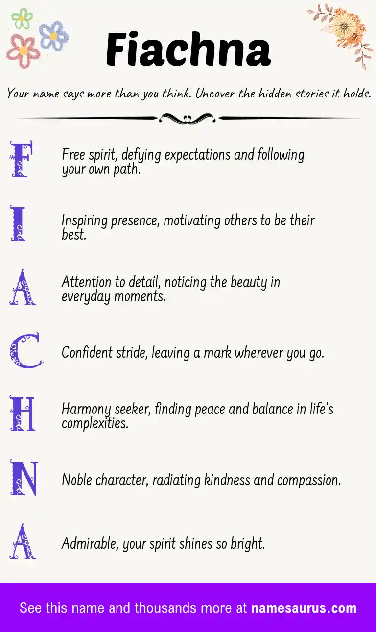 Acrostic poem about Fiachna.