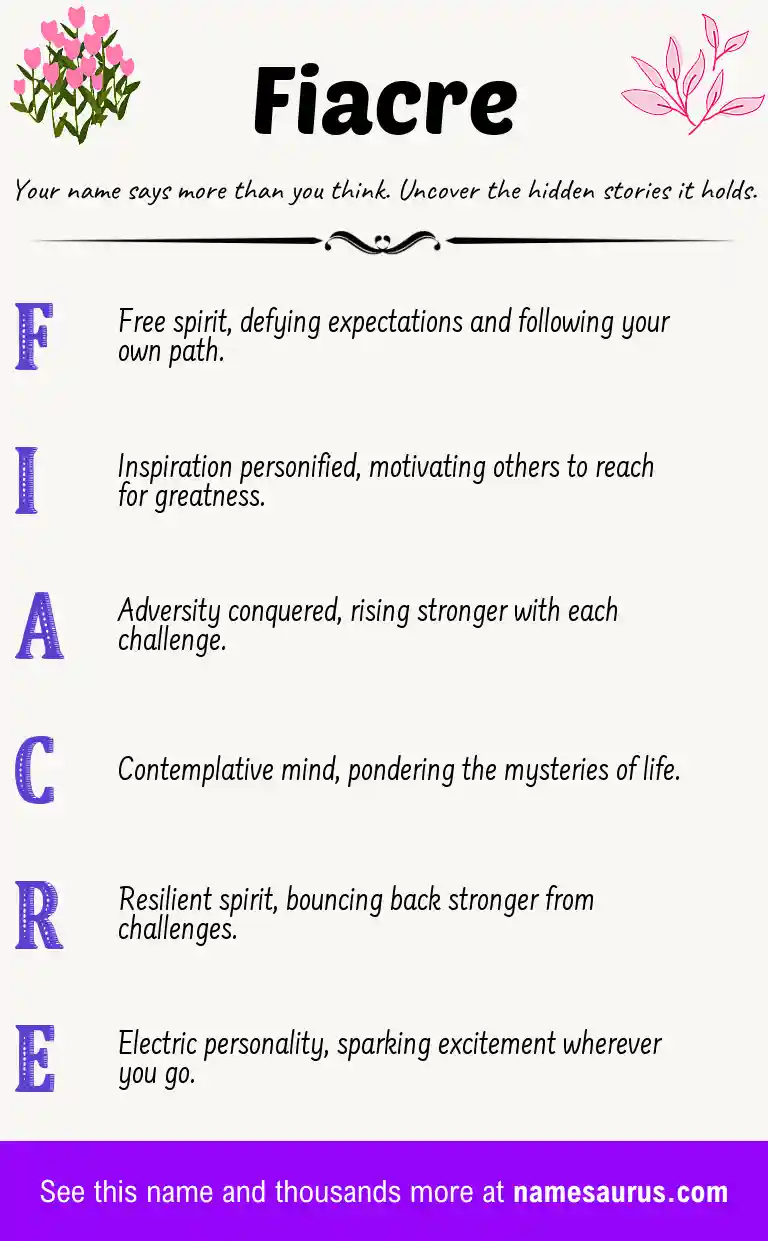 Acrostic poem about Fiacre.