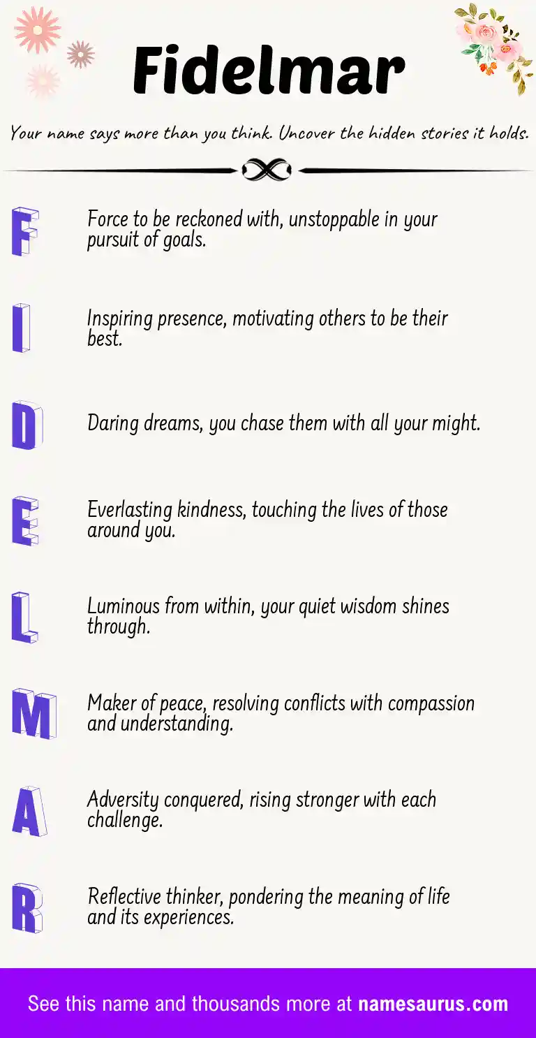 Acrostic poem about Fidelmar.