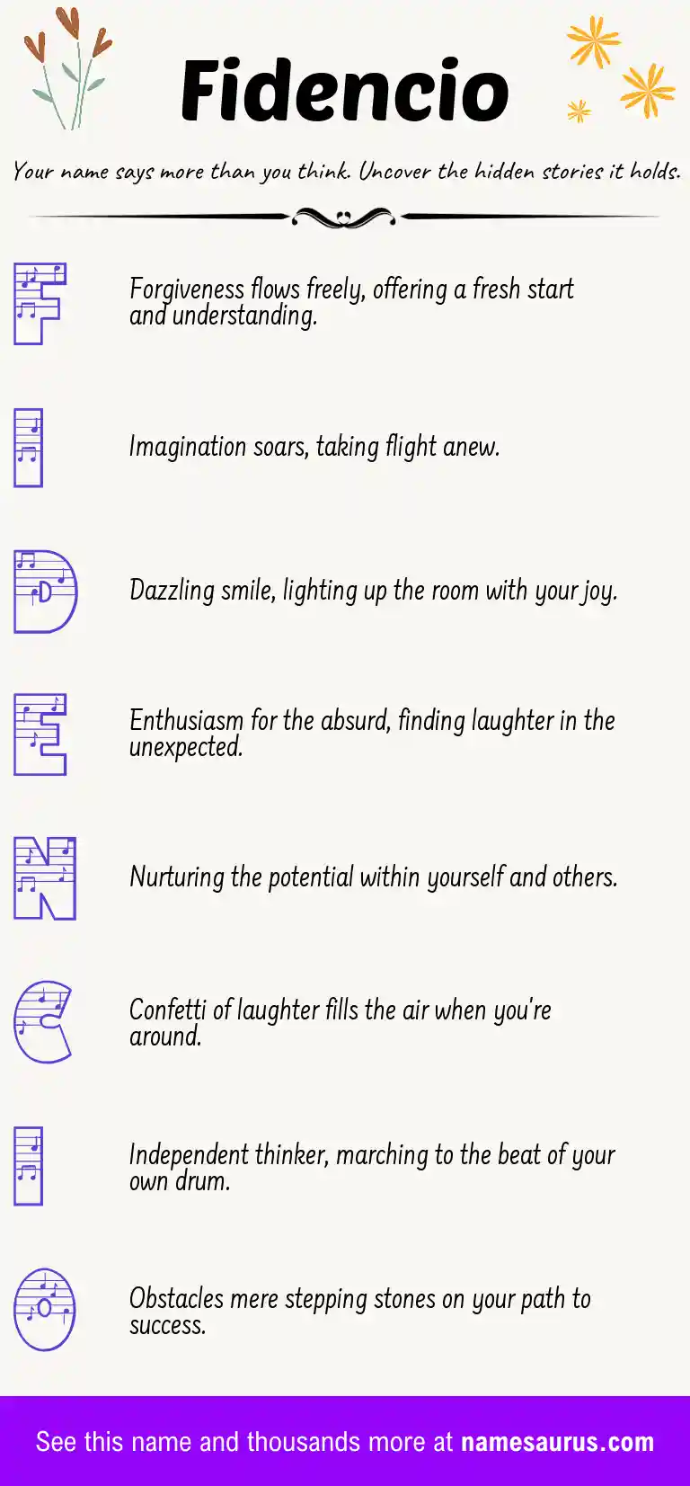 Acrostic poem about Fidencio.