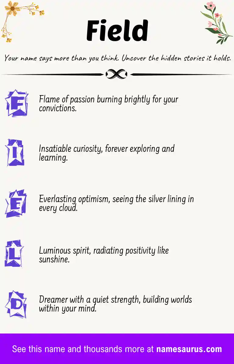 Acrostic poem about Field.