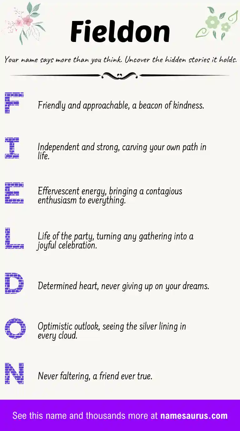 Acrostic poem about Fieldon.