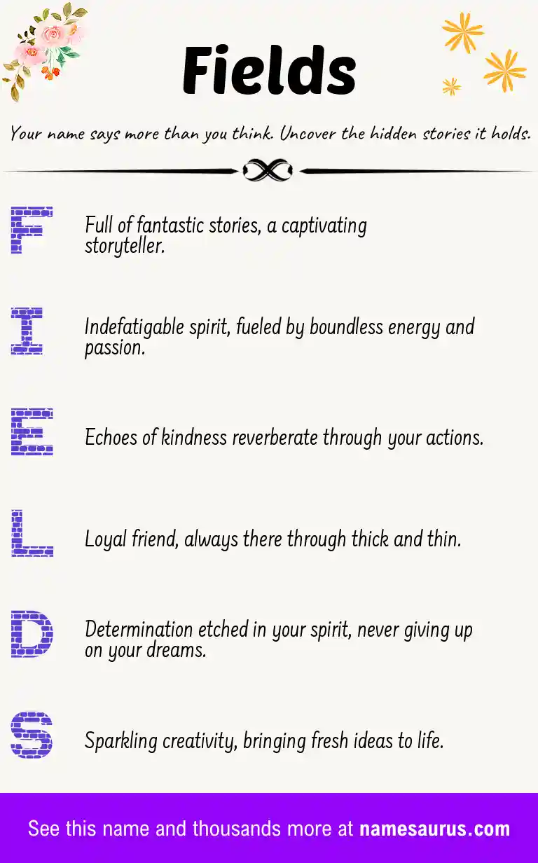 Acrostic poem about Fields.