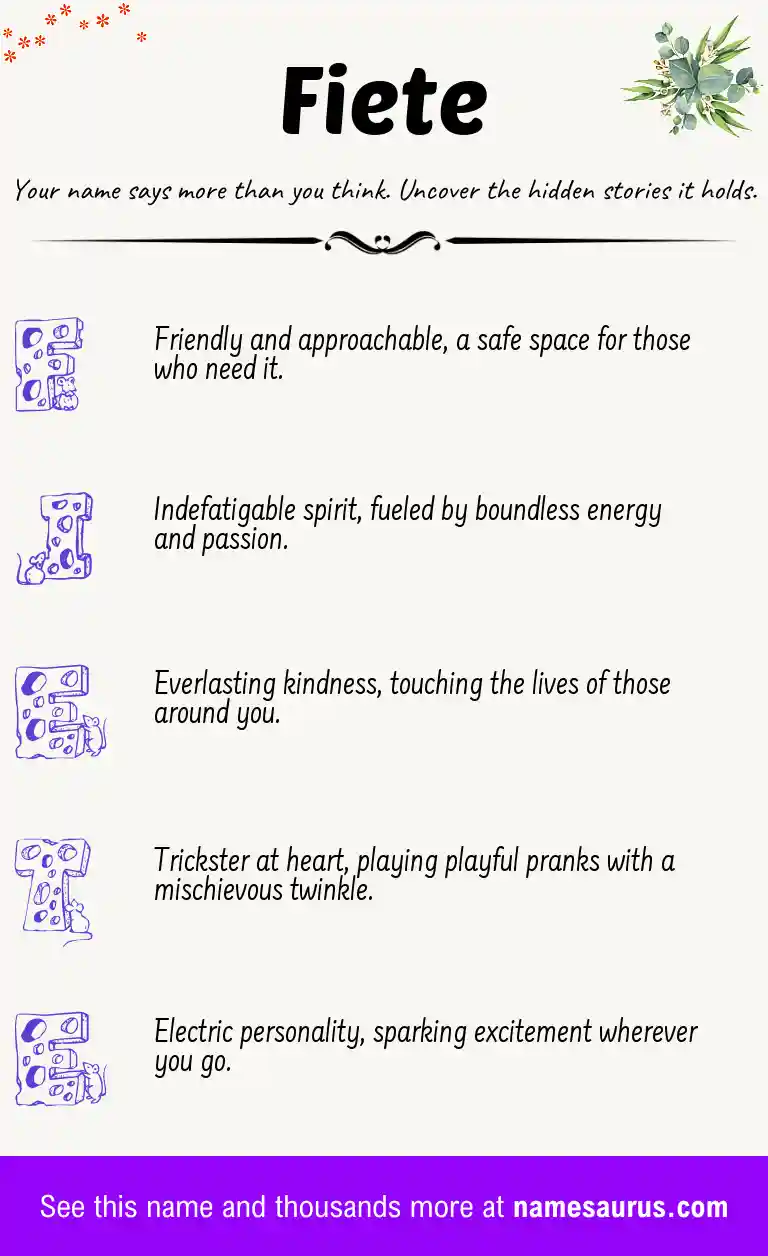 Acrostic poem about Fiete.