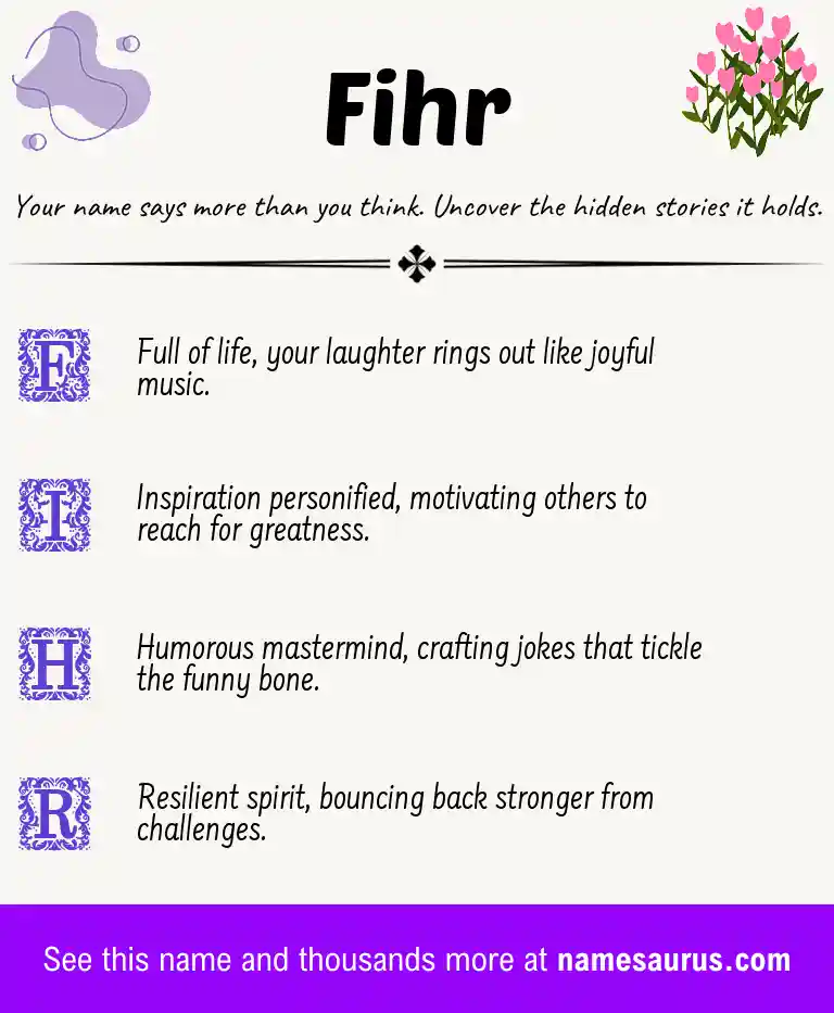 Acrostic poem about Fihr.
