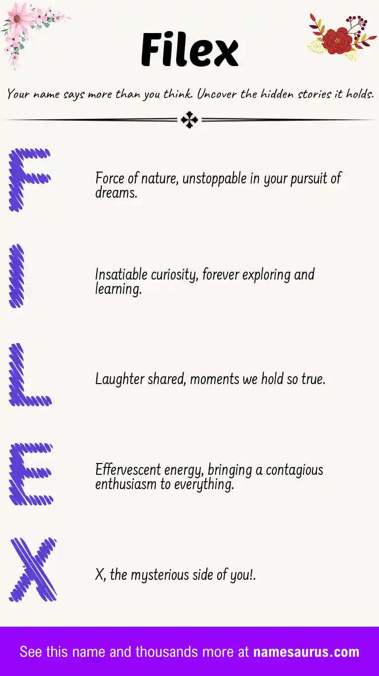 Acrostic poem about Filex.