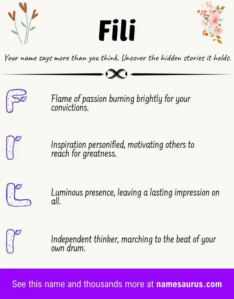 Acrostic poem about Fili.