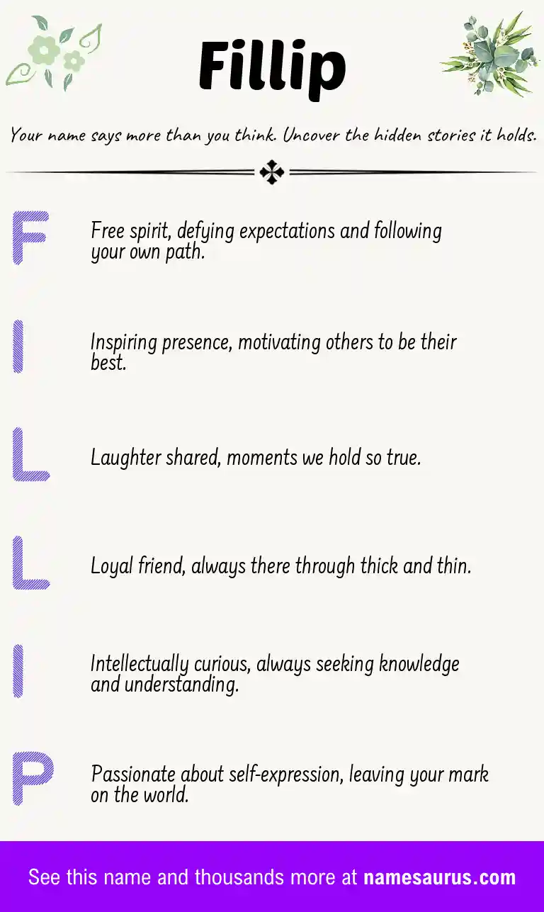 Acrostic poem about Fillip.