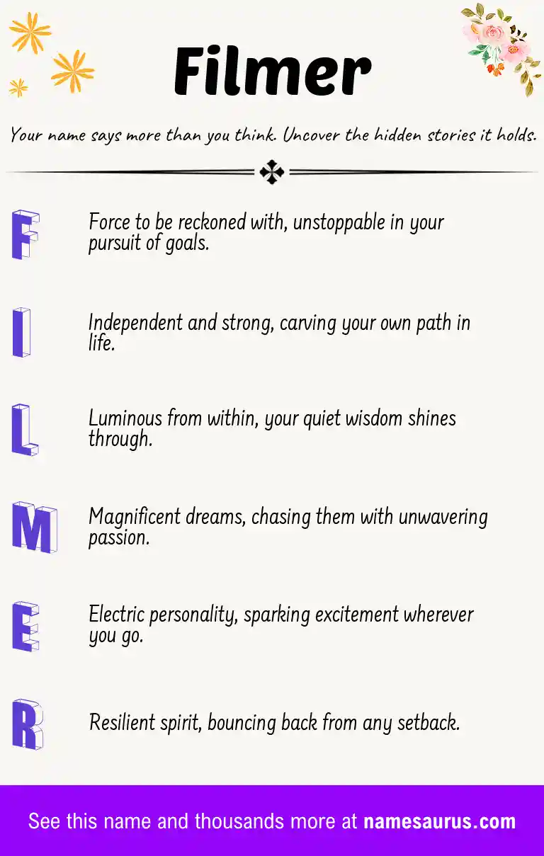 Acrostic poem about Filmer.