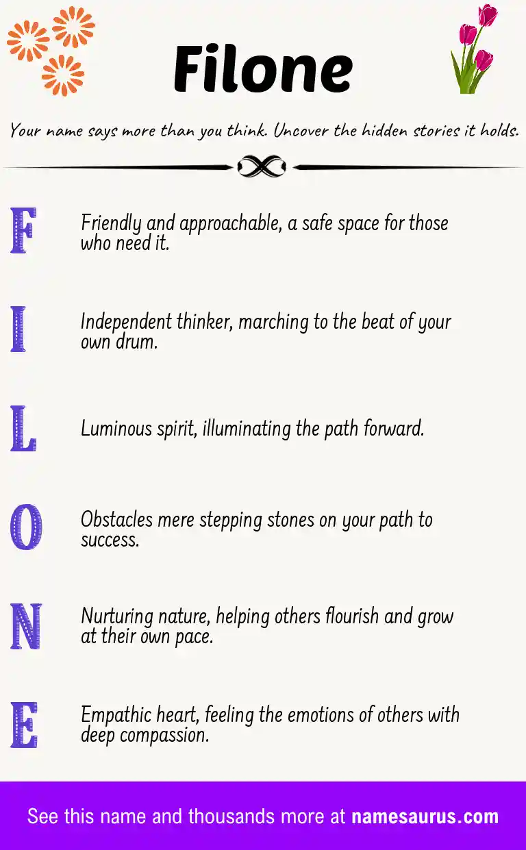 Acrostic poem about Filone.