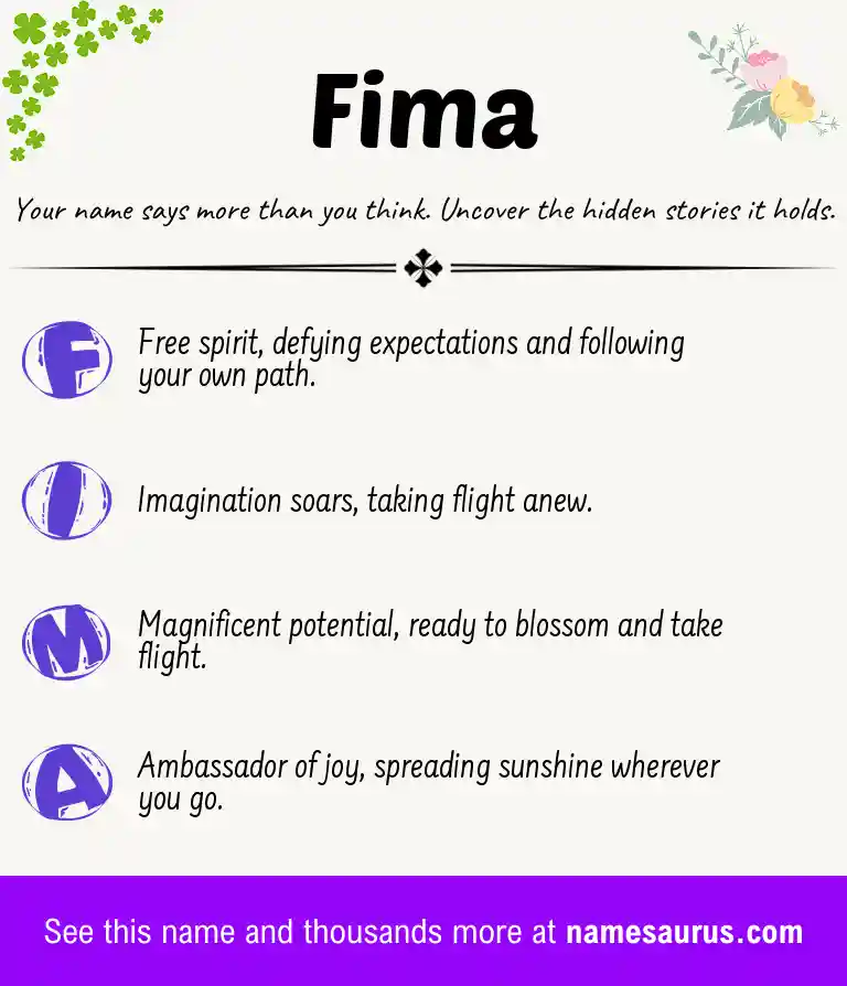 Acrostic poem about Fima.