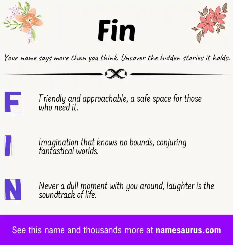 Acrostic poem about Fin.