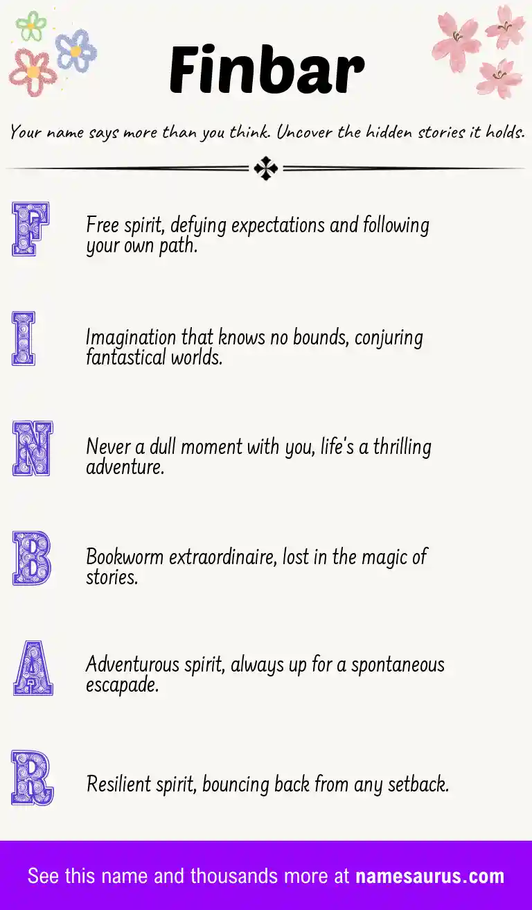 Acrostic poem about Finbar.