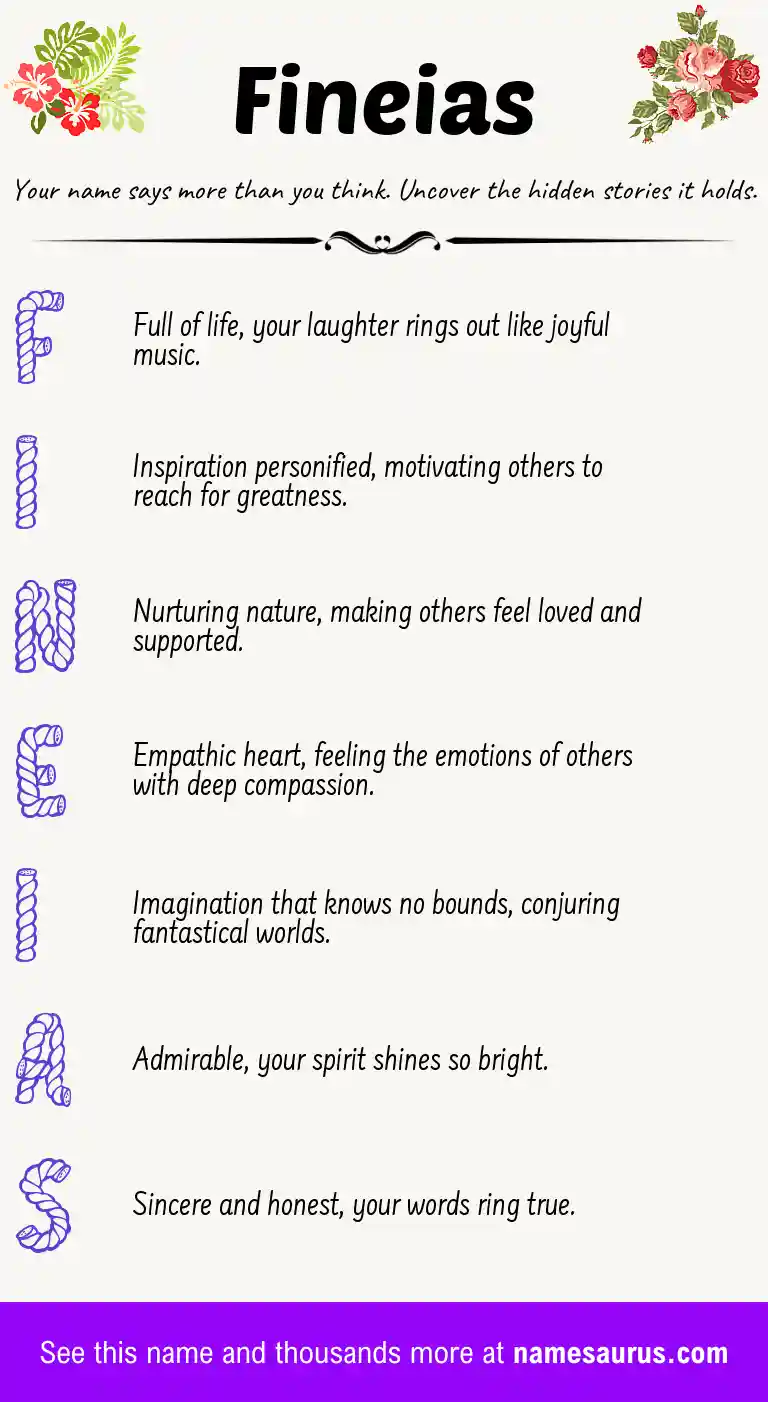 Acrostic poem about Fineias.