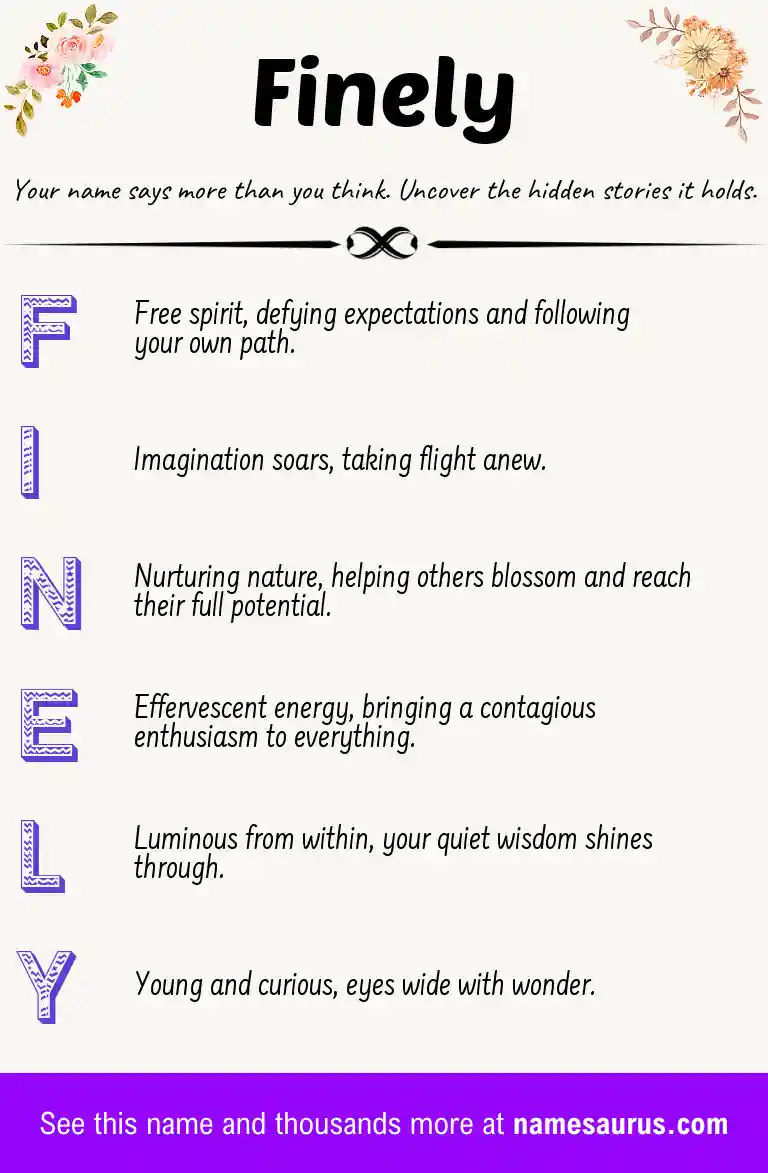 Acrostic poem about Finely.