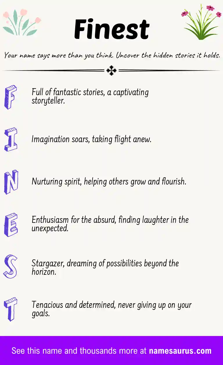 Acrostic poem about Finest.