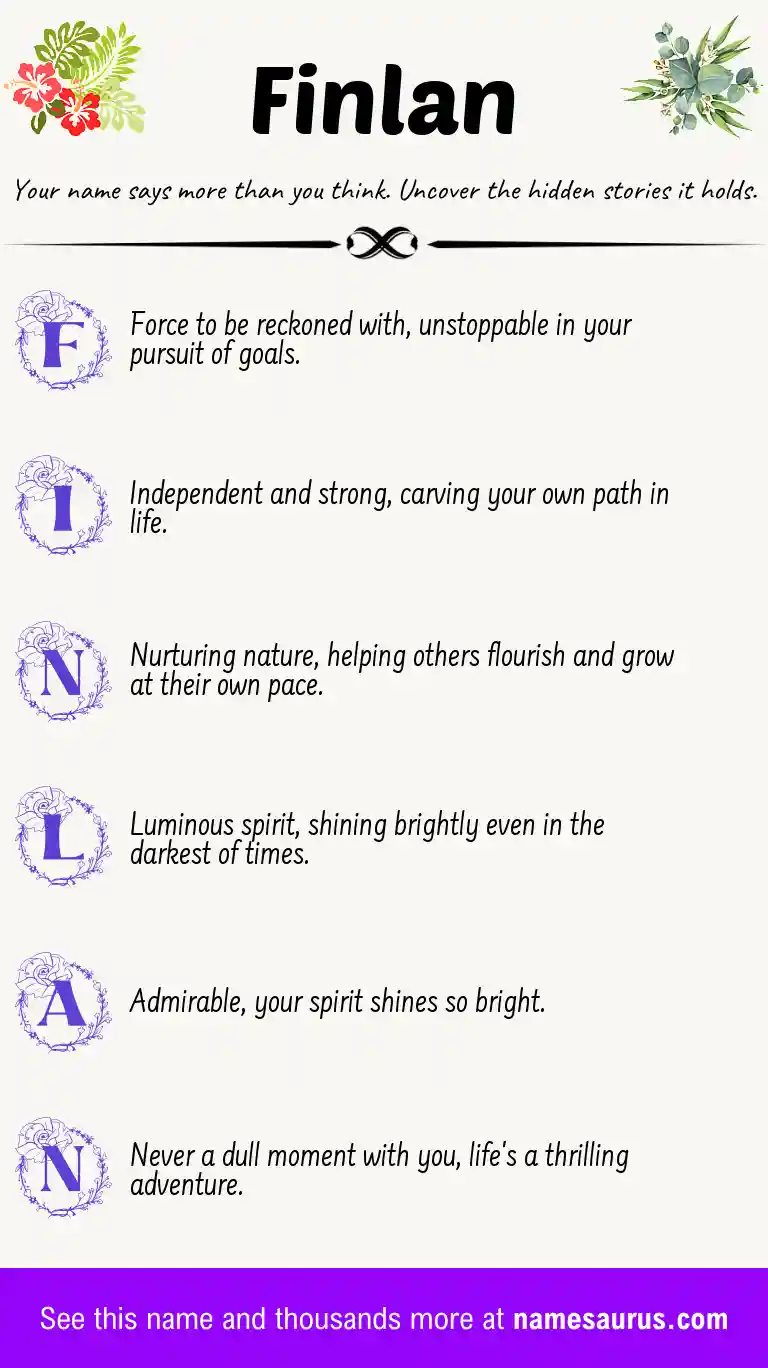 Acrostic poem about Finlan.