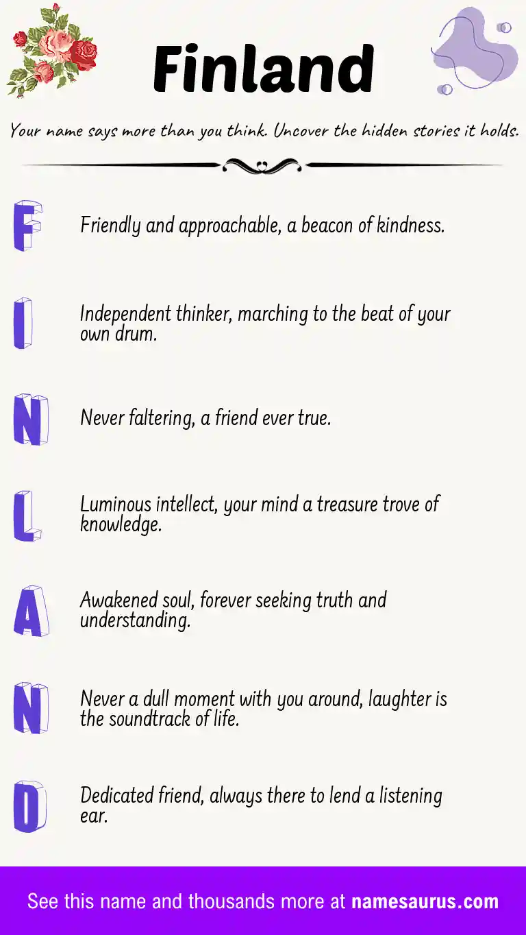 Acrostic poem about Finland.