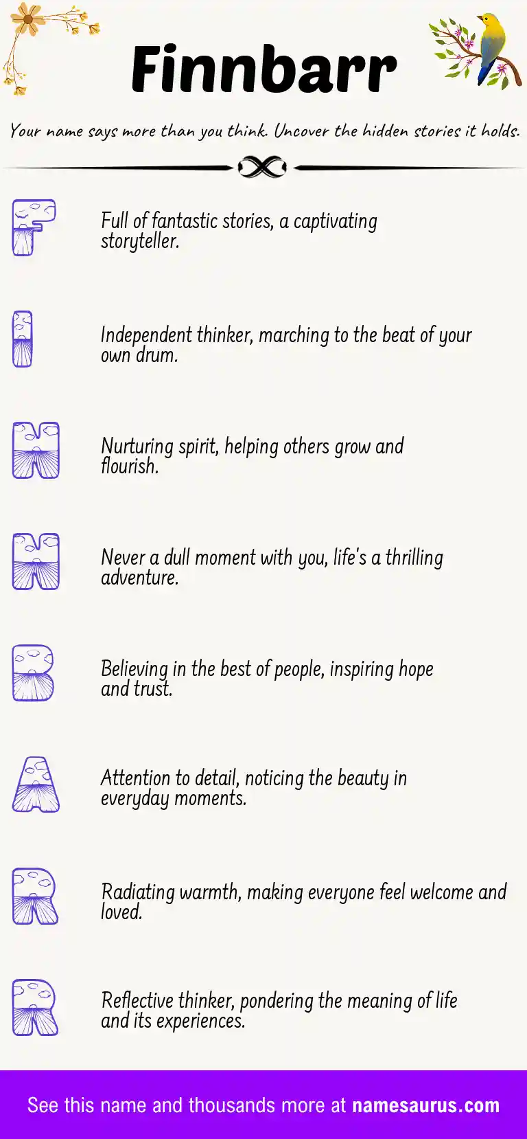 Acrostic poem about Finnbarr.
