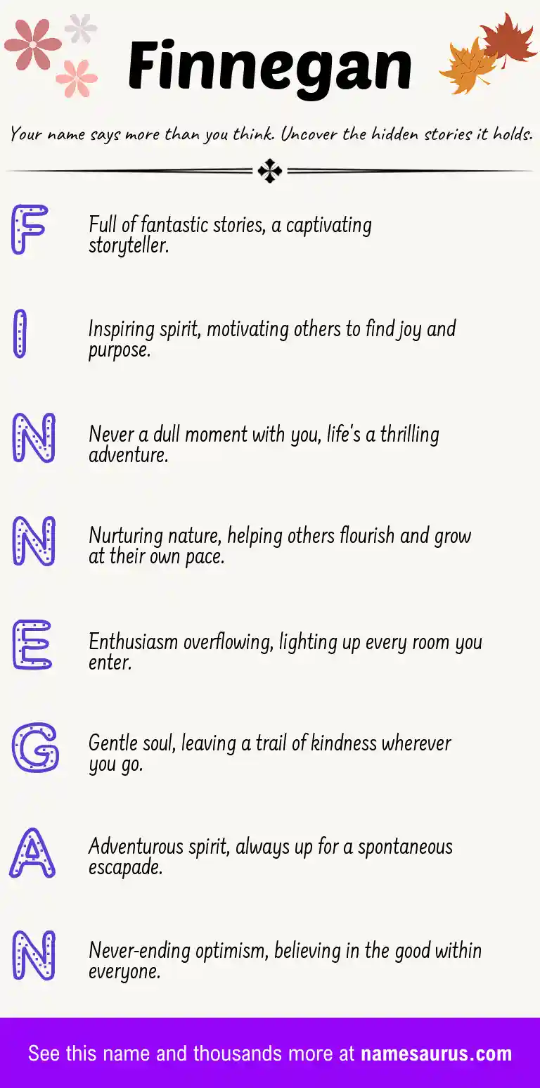 Acrostic poem about Finnegan.
