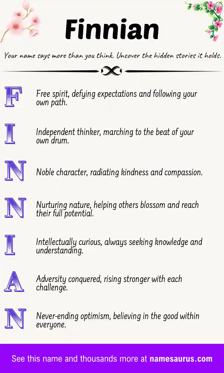 Acrostic poem about Finnian.