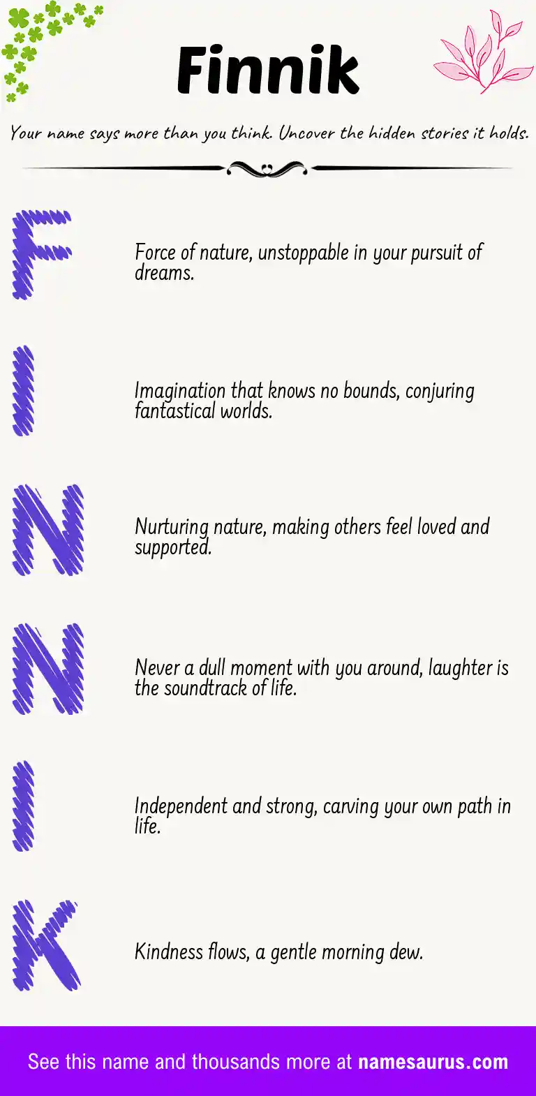 Acrostic poem about Finnik.