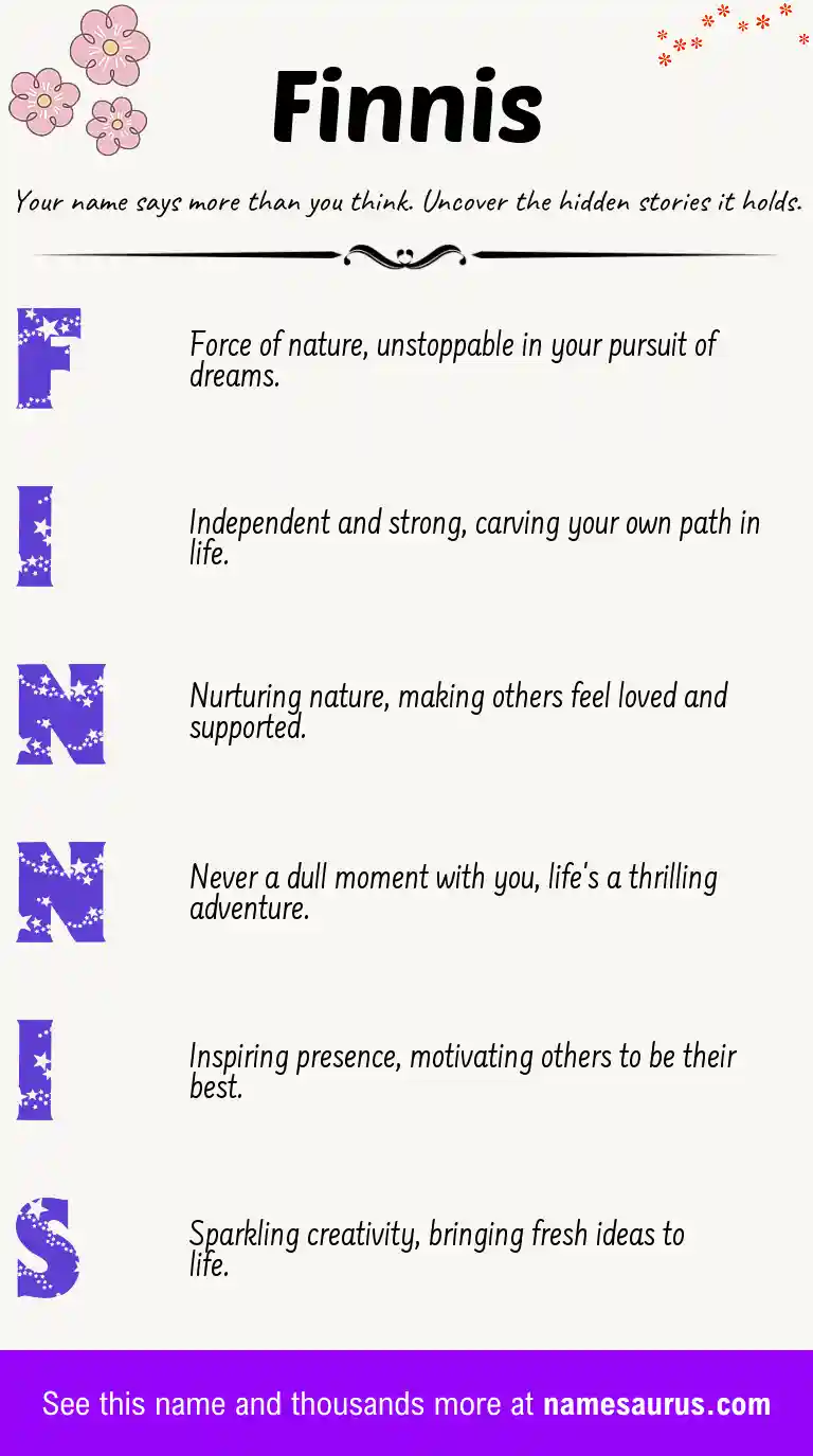 Acrostic poem about Finnis.