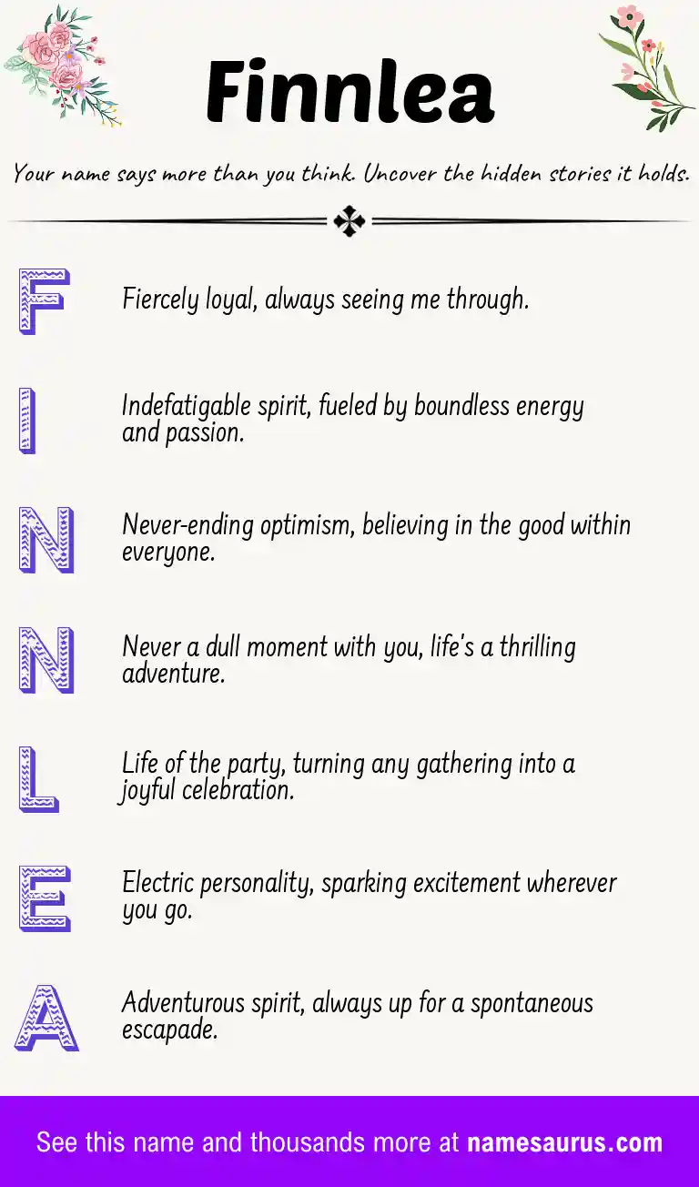 Acrostic poem about Finnlea.