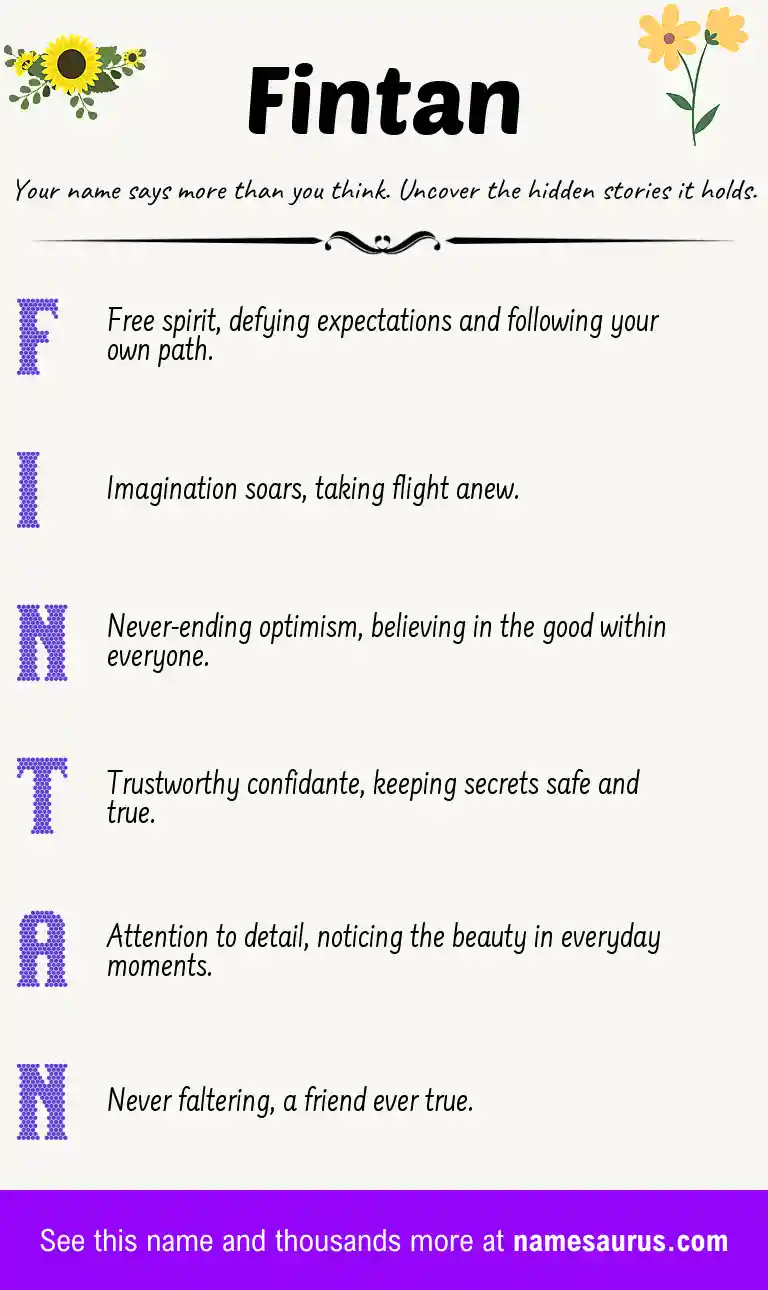Acrostic poem about Fintan.